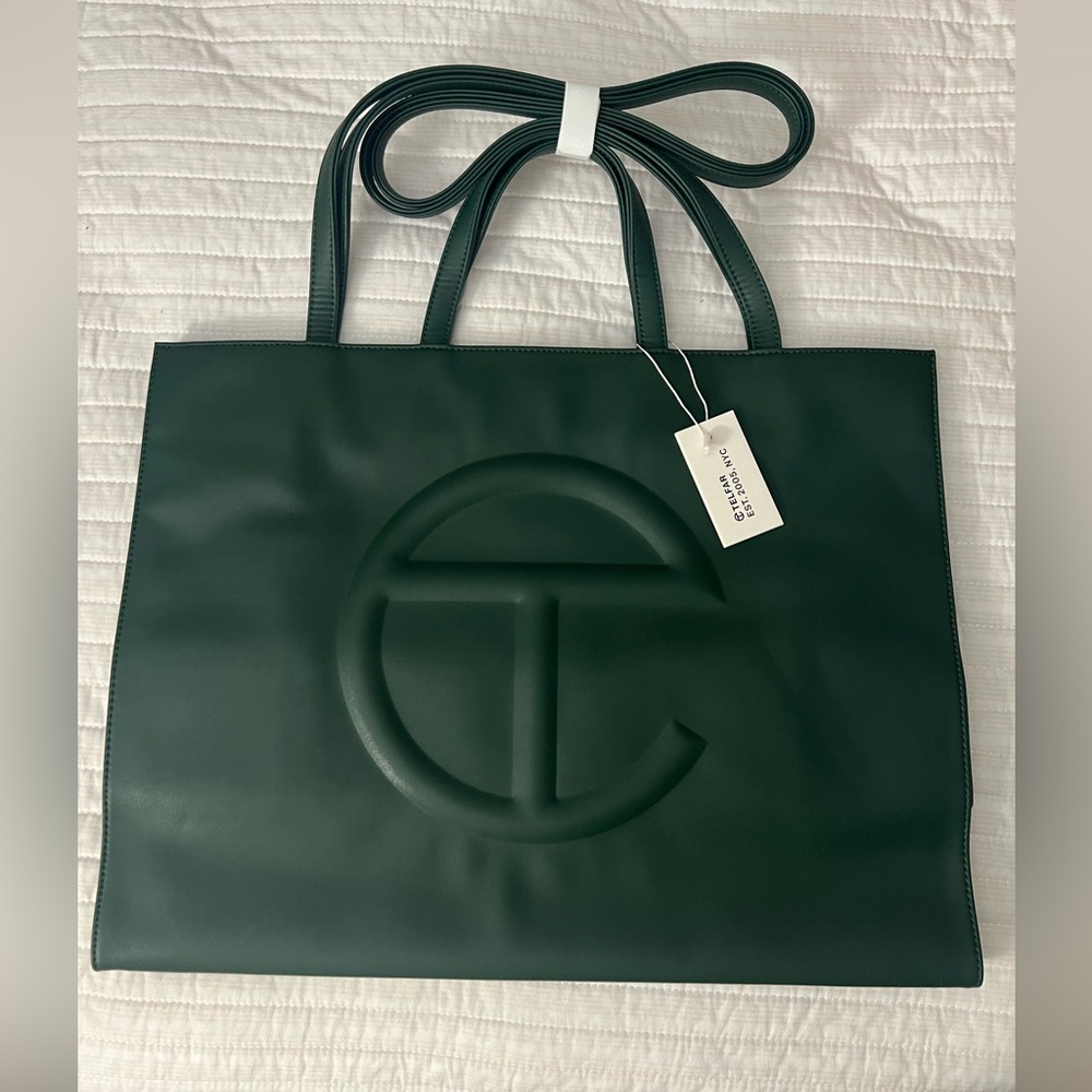 BRAND NEW - TELFAR large Dark Olive Shopping Bag
